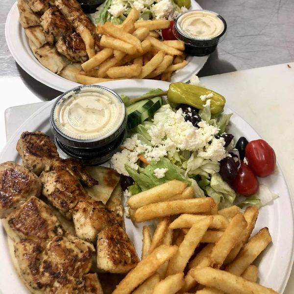Chicken Kabab Platter at Wallstreet Deli & Catering, Greensboro NC
