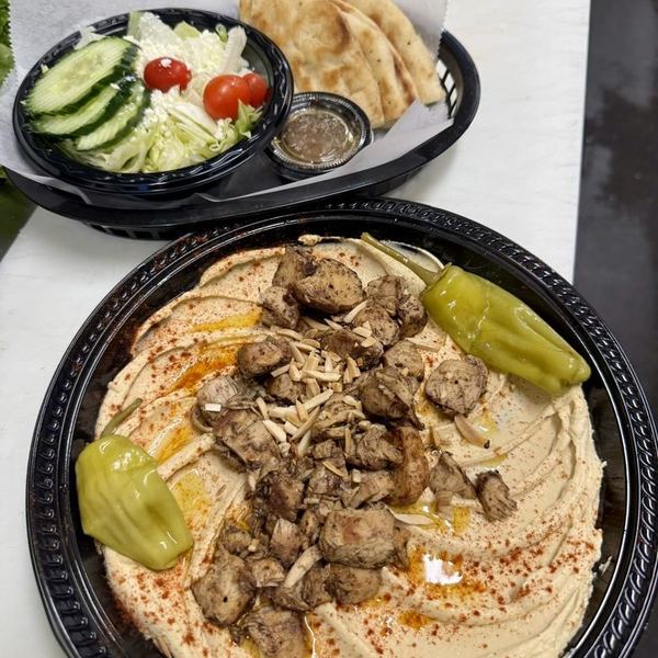 Hummus Bi Djaj at Wallstreet Deli & Catering, Greensboro NC