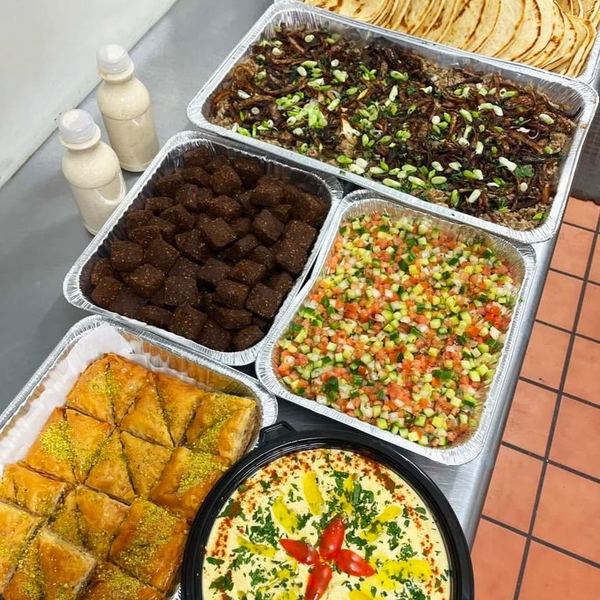 Mediterranean Catering Spread at Wallstreet Deli & Catering, Greensboro NC
